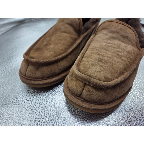 LL Bean ‘Wicked Good” Sheepskin Suede Brown Slip Ons House Slippers Shoes 10M - Picture 3 of 10